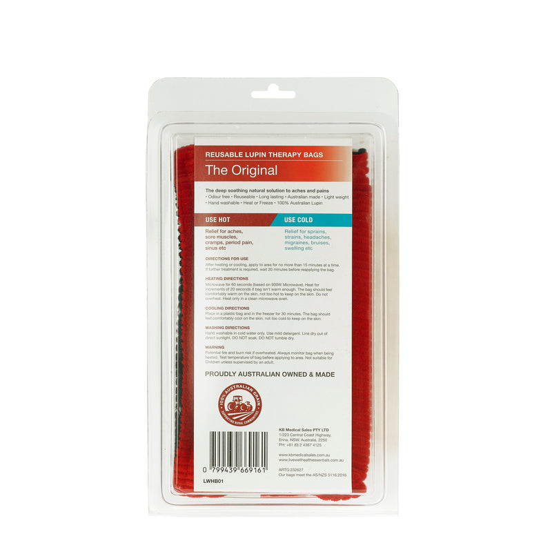 Live Well Health Essentials Original Hot & Cold Bag Lupin Filled Made In Australia