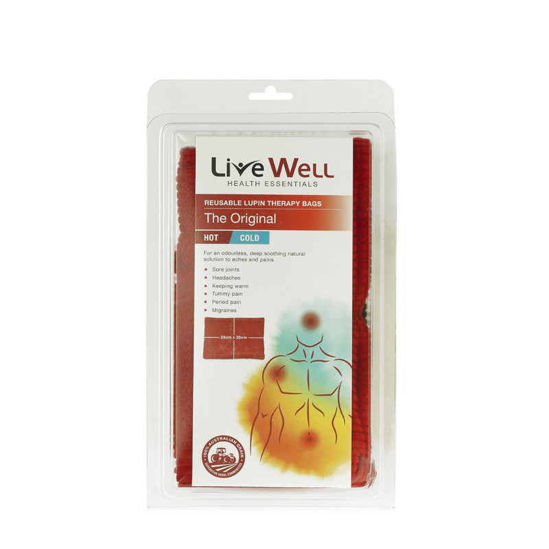 Live Well Health Essentials Original Hot & Cold Bag Lupin Filled Made In Australia