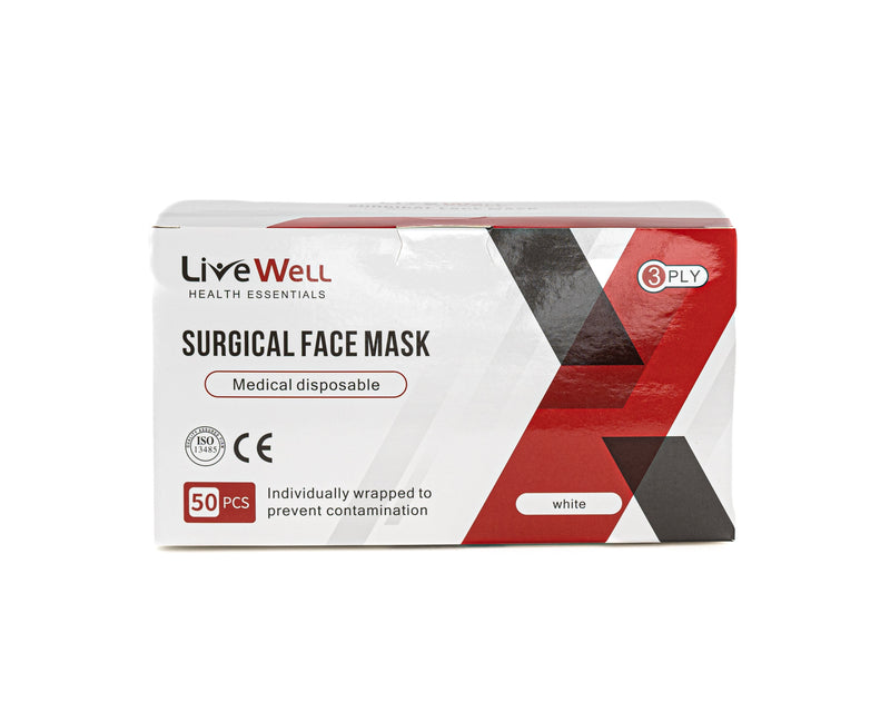 Live Well Health Essentials Surgical Face Masks Level 3