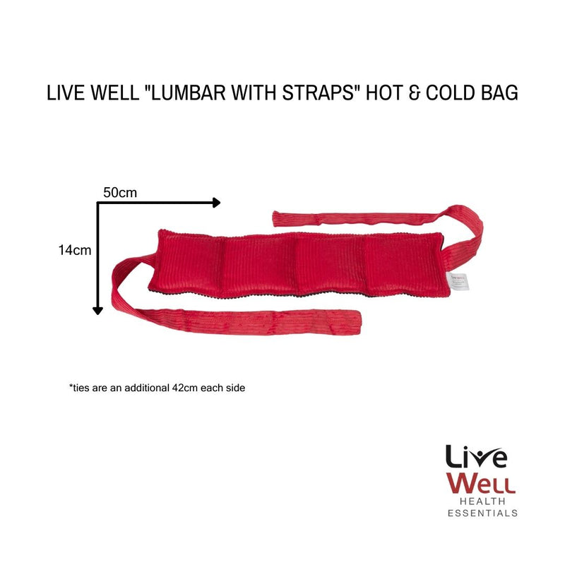 Live Well Health Essentials Hot & Cold Therapy Bag Lumbar With Straps Dimensions 